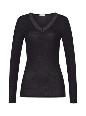 Hanro Longsleeve Woolen Lace in Black