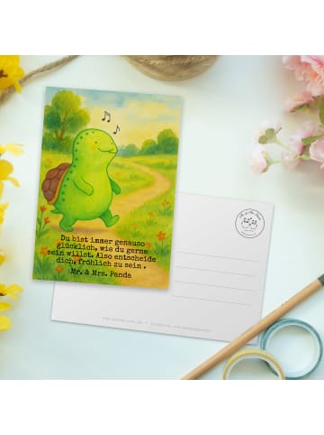 Mr. & Mrs. Panda Grußkarte Schildkröte Pfeifen Design mit Spruch in Weiß