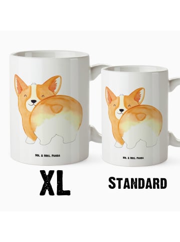 Mr. & Mrs. Panda Keramiktasse Corgi Po ohne Spruch in Weiß