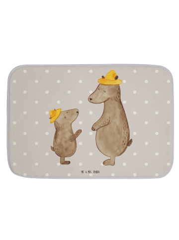 Mr. & Mrs. Panda Badteppich Bären mit Hut ohne Spruch in Grau Pastell