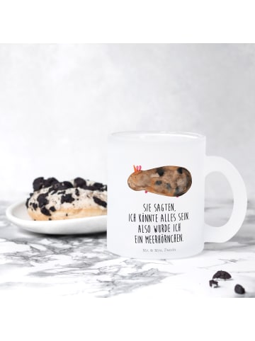 Mr. & Mrs. Panda Trinkglas Einhorn Meerschweinchen mit Spruch in Transparent