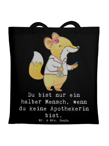 Mr. & Mrs. Panda Canvas Tasche Apothekerin Herz mit Spruch in Schwarz
