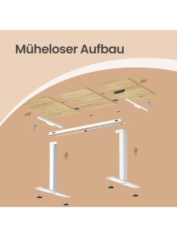 VASAGLE Stehtisch Balok in Eichenfarben - (B)120 x (H)(72-120) x (T)60 cm