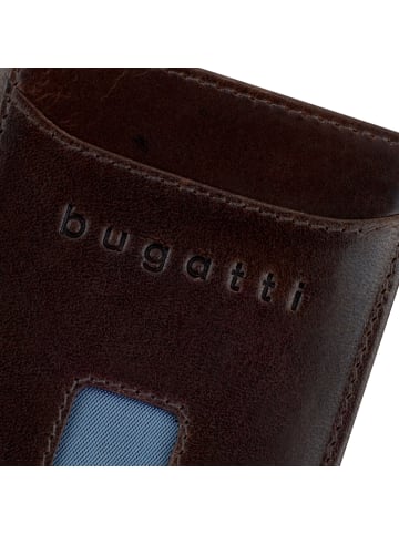 Bugatti Secure Slim Geldbörse RFID Schutz Leder 8 cm braun