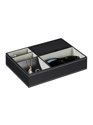 relaxdays Schmucktablett in Schwarz - (B)25,5 x (H)5 x (T)18,5 cm