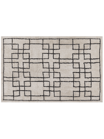 Beliani Kurzflor TURHAL in Beige/Schwarz - (W) 160 x (H) 1 x (L) 230 cm