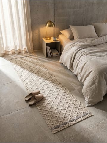 KADIMA DESIGN Teppich Outdoor Waschbar Raute IMST Strapazierfähig OEKO-TEX Balkon in Beige