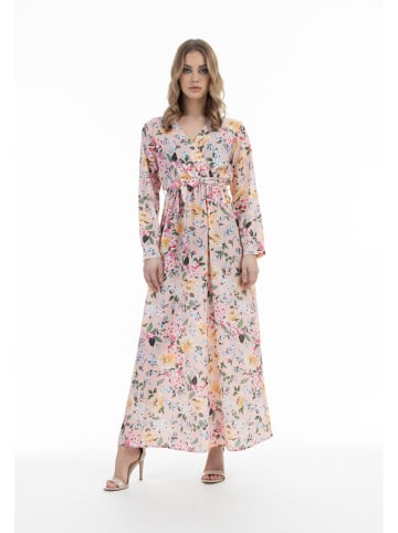 faina Damen Maxikleid Mit Blumenprint in Rosa
