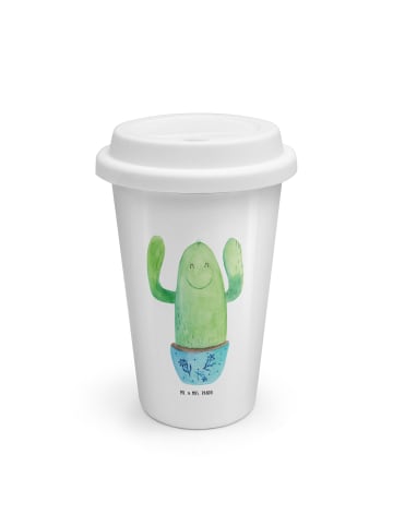 Mr. & Mrs. Panda ToGo Kaffeebecher Kaktus Happy ohne Spruch in Weiß