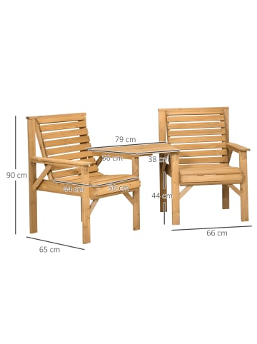 Outsunny Balkonmöbel Set,66L x 65B x 90H cm,Braun