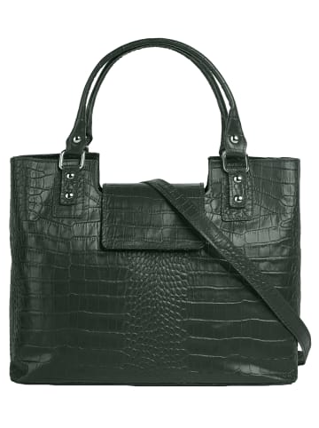 Cluty Handtasche echt Leder in dunkelgrün