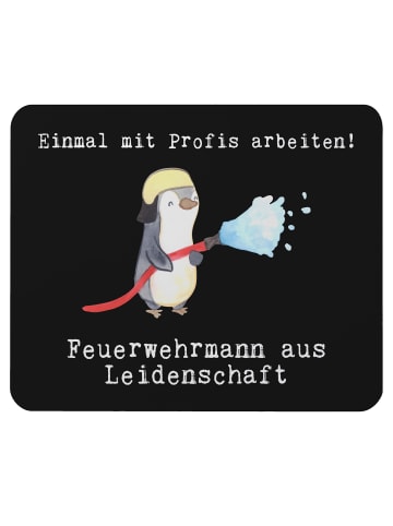 Mr. & Mrs. Panda Mousepad Feuerwehrmann Leidenschaft mit Spruch in Schwarz