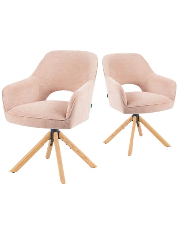 DUBI Möbel 2er-Set: Drehstuhl Mika-Lara in Rosa - (B)60 x (H)87 x  (T)65 cm