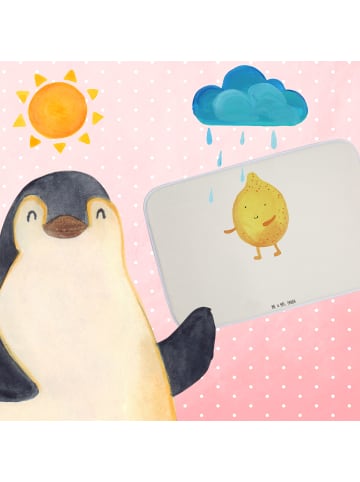 Mr. & Mrs. Panda Badematte Beste Freunde Zitrone mit Spruch in Weiß