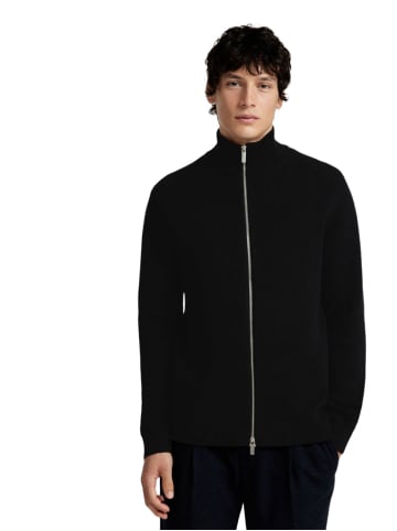 SELECTED HOMME Strickjacke SLHDANE LS KNIT STRUCTURE FULL ZIP in Schwarz