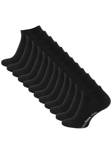 Vincenzo Rosso 12 Paar Sneaker Socken in Schwarz