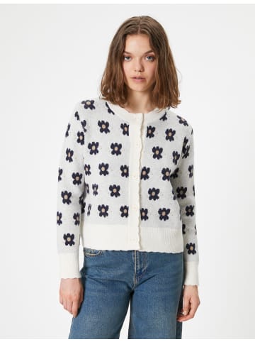 KOTON Cardigan in Ekru Gemustert