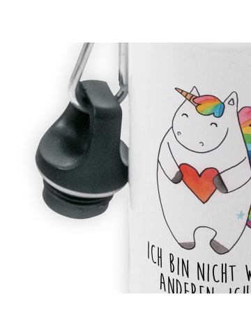 Mr. & Mrs. Panda Kindertrinkflasche Einhorn Herz mit Spruch in Weiß
