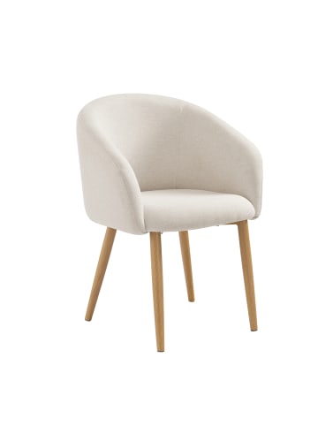 SalesFever Esszimmerstuhl 2er-Set modern und bequem mit Strukturstoff in Beige