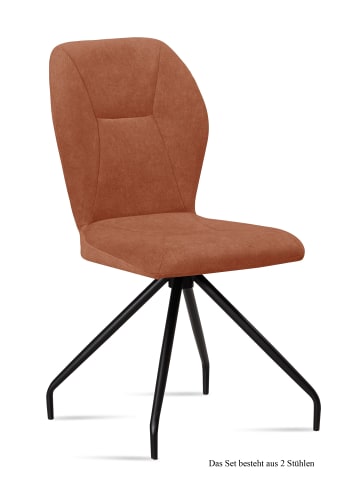 58 aufm Kessel ESSZIMMERSTUHL (2er-Set) Dinnie 51x92x60 Schwarz/Cognac