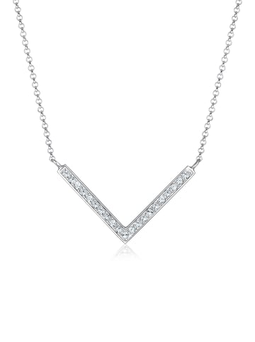 Elli Halskette 925 Sterling Silber Dreieck, Geo, V-Kette in Weiß