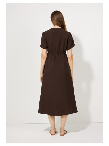 More & More Kurzarmkleid in espresso brown