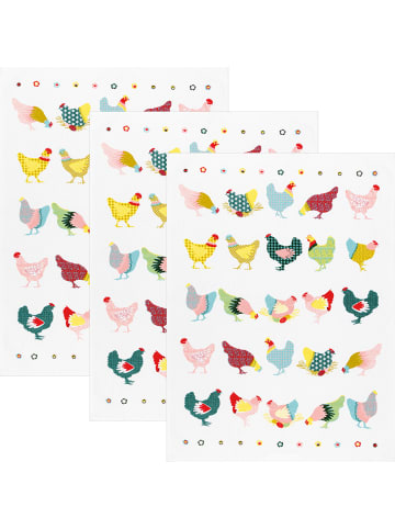 Kracht Halbleinen, Leinen / Halbleinen Geschirrtuch im 3er-Pack in weiß