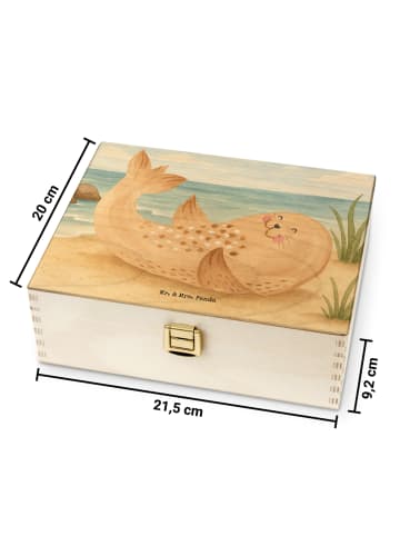 Mr. & Mrs. Panda Holz Teebox Robbe Liegen Design ohne Spruch in Weiß