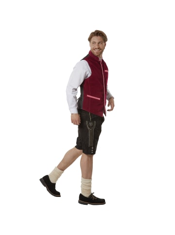 tectake Trachtenweste Noah Weste im klassischen Trachtendesign mit edlen Paspeln, rot