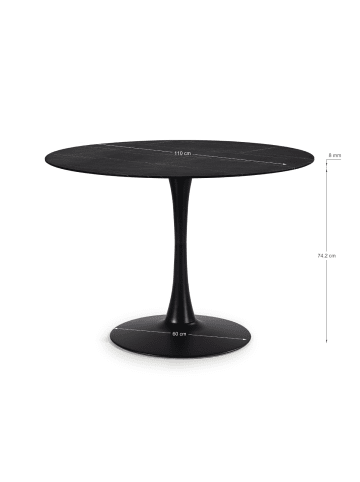 CALICOSY Tisch ADA in Schwarzer Marmor - (W) 110  x (H) 75  x (L) 110  cm