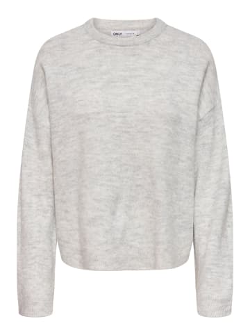 ONLY Strickpullover in Light Grey Melange