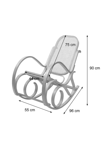 MCW Schaukelstuhl Gallarate, Eiche-Optik, Stoff/Textil dunkelbraun