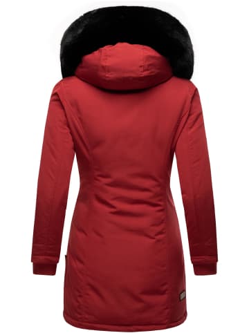Marikoo Wintermantel Karmaa in Blood Red with black fur