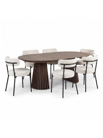 ebuy24 Essgruppe Tokyo 7-teilig Smoked 120 x 120 cm