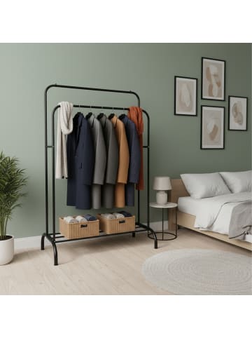 relaxdays Kleiderständer in Schwarz - (B)110 x (H)146 x (T)55 cm