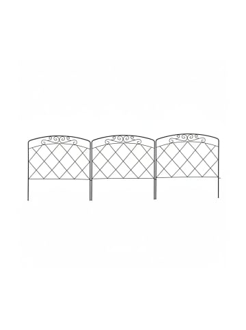 relaxdays 4x Beetzaun in Schwarz - (H)41,5 cm