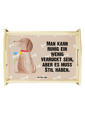 Mr. & Mrs. Panda Servierbrett Hund Blume mit Spruch in Hundeglück