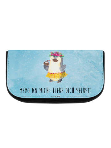 Mr. & Mrs. Panda Kulturtäschchen Pinguin Kokosnuss mit Spruch in Eisblau
