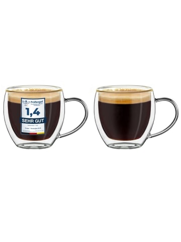 Creano Espressogläser mit Henkel doppelwandig 2er Set 100ml art. 441 Glas