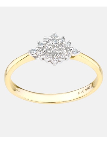 Diamant L'éternel Cluster-Ring aus 375 Gelbgold mit Diamant