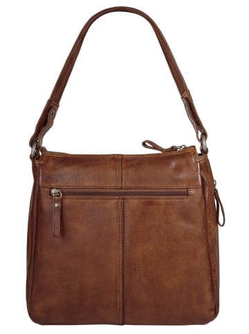 SPIKES & SPARROW Umhängetasche echt Leder in cognac