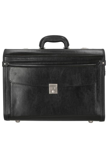 D&N Business - Pilotenkoffer 46 cm Leder (schwarz) in schwarz