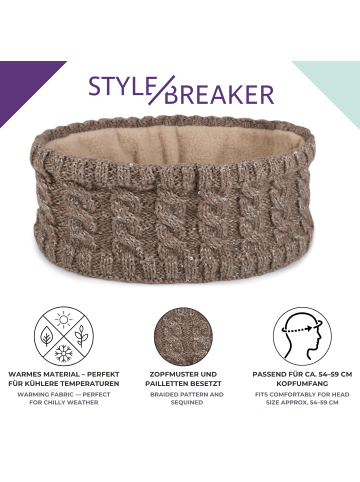 styleBREAKER Strick Stirnband in Braun