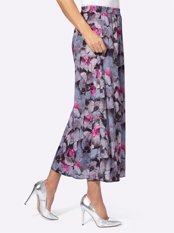 Sieh an! A-Linien-Rock in traube-fuchsia-bedruckt