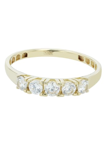 Adeliás Damen 333 Gelbgold Ring mit funkelnden Zirkonia Ringweite 62 in gold
