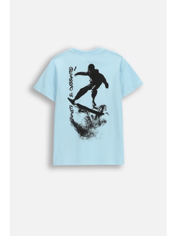 Coccodrillo Baumwoll-T-Shirt mit kurzen Ärmeln in blau