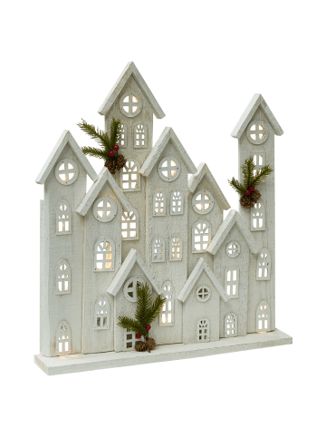 Beliani LED Deko MAAVESI in Weiß/Grün - (W) 50 x (H) 53 x (L) 8 cm