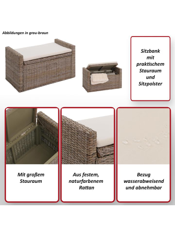 MCW Sitzbank Genua mit Stauraum, Honigfarben