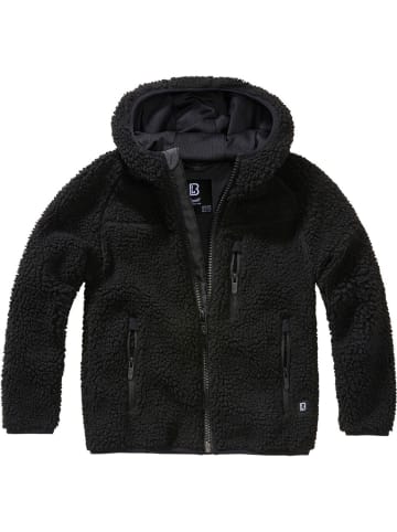 Brandit Kinder Fleecejacke/Fleecepullover "Kids Teddyfleece Jacket Hooded" in Schwarz