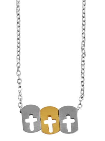 Adeliás Damen Halskette – Ankerkette aus Edelstahl 43 cm in silber